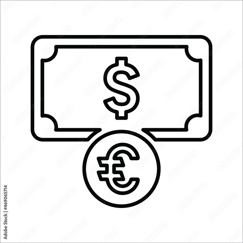 Bank, business, cash line icon. Outline vector. Bank, business, cash line icon. Outline vector.