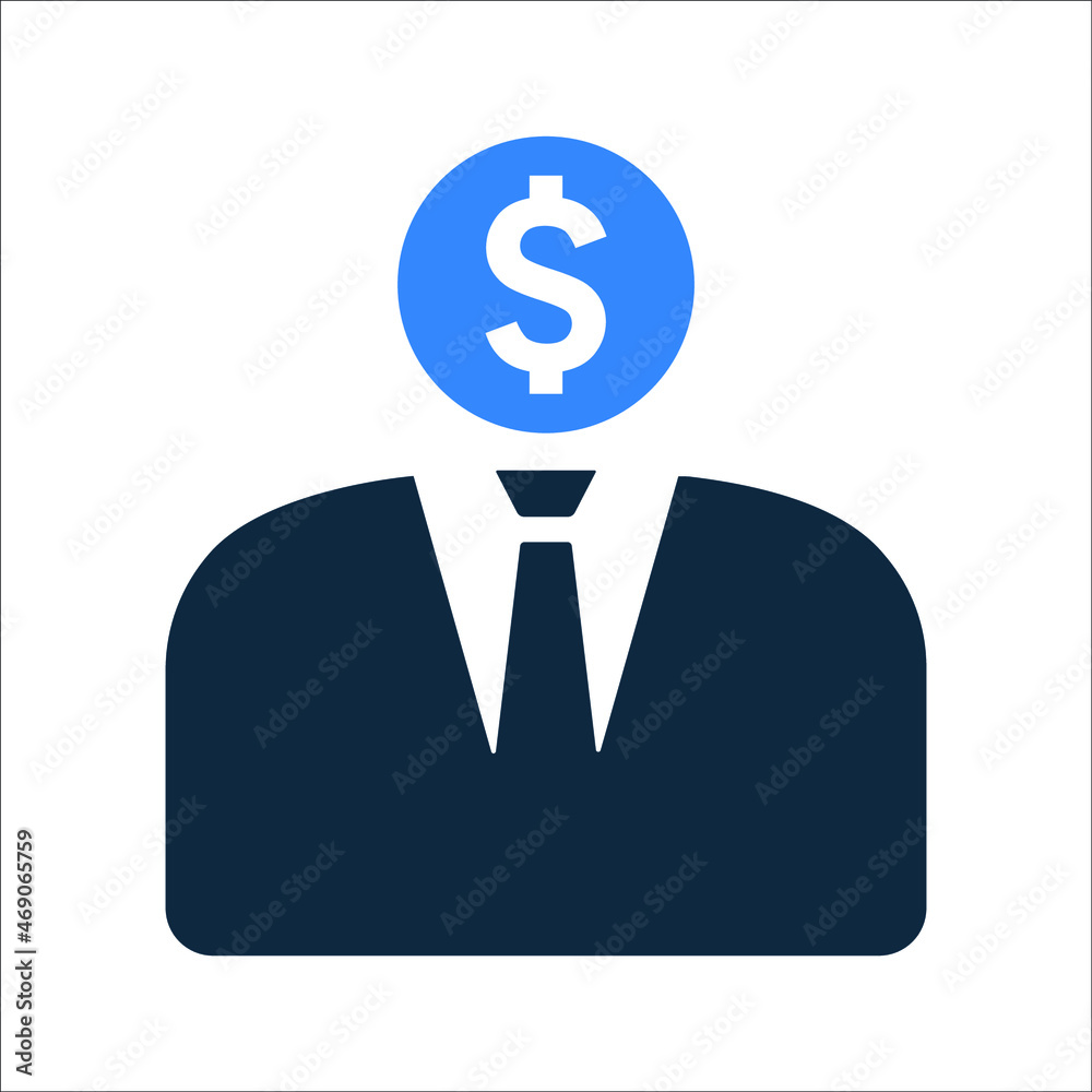 Banker, businessman icon. Simple editable vector design isolated on a white background. Banker, businessman icon. Simple editable vector design isolated on a white background.