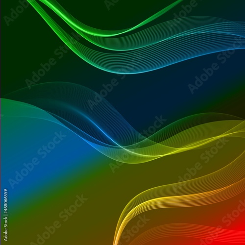 Abstract multicolored neon wave background - sci-fi user interface concept. 