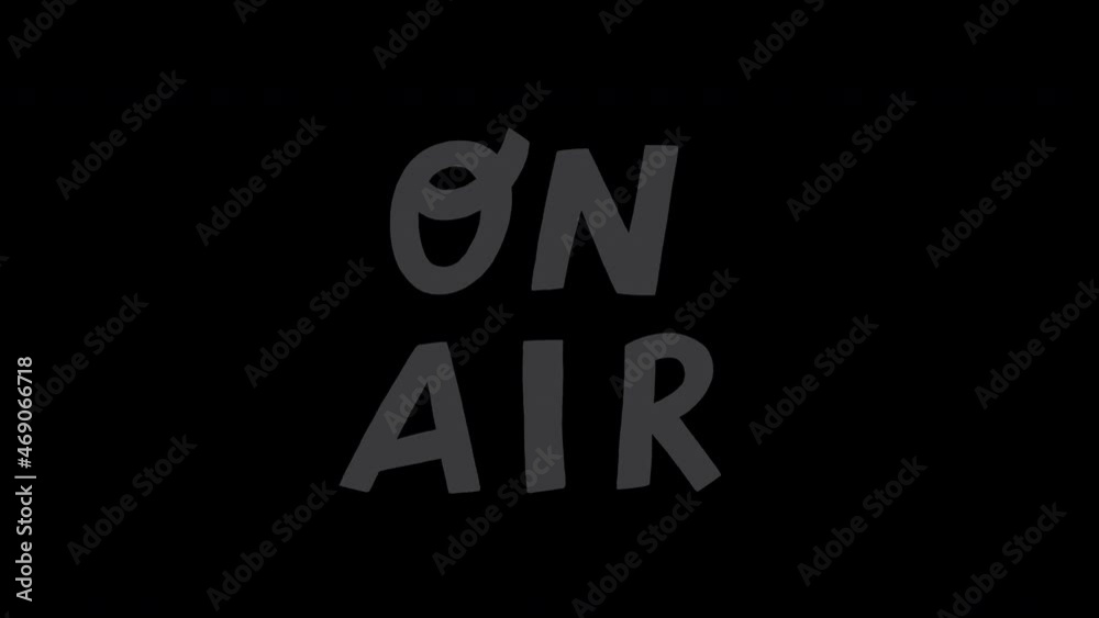 2d animation with cartoon microphone morphing into hand lettering inscription On Air. White motion graphic on transparent background ideal for podcast cover, vlog, blog, radio, musical broadcast. 2d animation with cartoon microphone morphing into hand lettering inscription On Air. White motion graphic on transparent background ideal for podcast cover, vlog, blog, radio, musical broadcast.