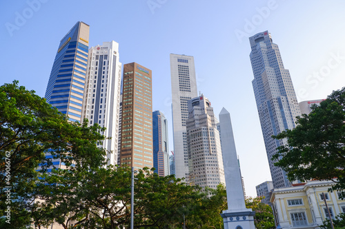 Skyline city in business district in Singapore