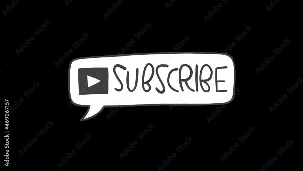 Vidéo Stock Animated hand drawn lettering word Subscribe in a speech ...