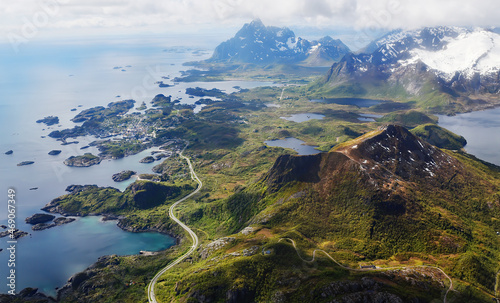 Aerial view of Lofoten, Norway