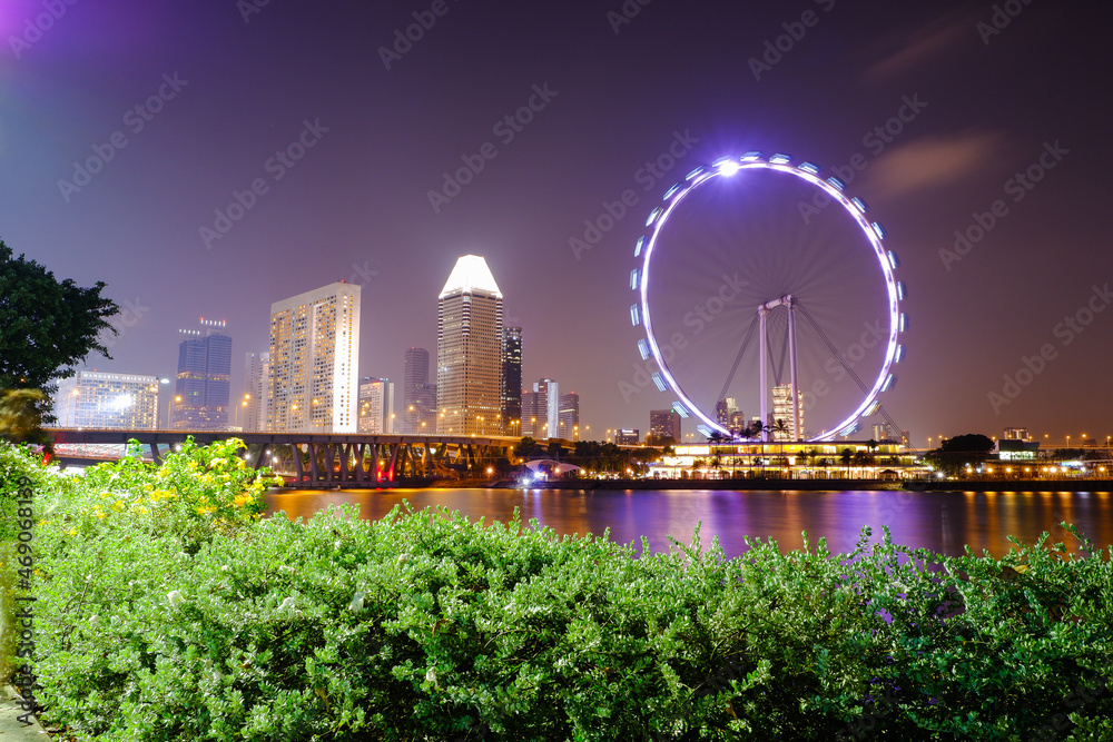 City scape of Singapore at night