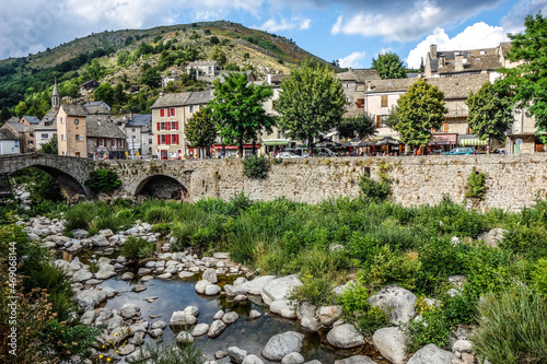 Pont-de-Montvert Gorges du Tarn Tarn Schlucht Okzitanien Occitanie Lozère Fluss Brücke Frankreich 