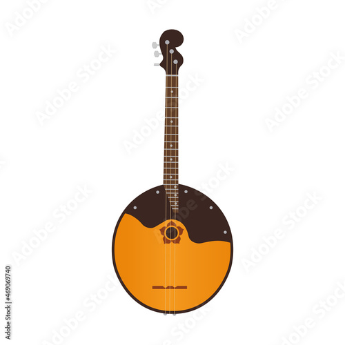  Domra musical instrument isolated on white background.Vector.