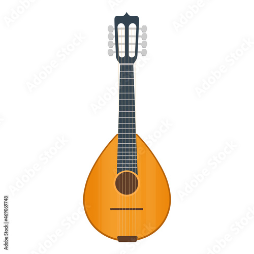 Mandolin musical instrument isolated on white background.Vector.