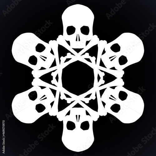 Skulls and bones jolly snowlake