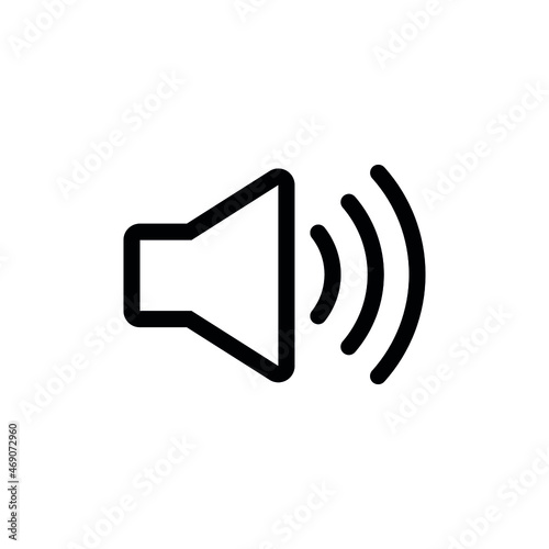 Speaker icon. The pictogram denoting the sound volume. Isolated vector sign on white background.