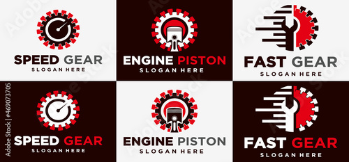 Mechanical technology logo racing automotive logo engine mechanic logo workshop location