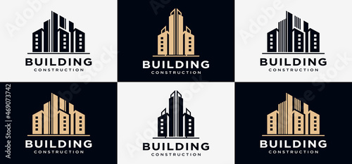 House construction icon logo building architectural design and construction building