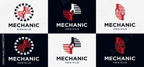Engine mechanical technology logo automotive piston symbol logo modern piston logo 