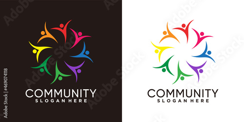 community logo design with creativ concept