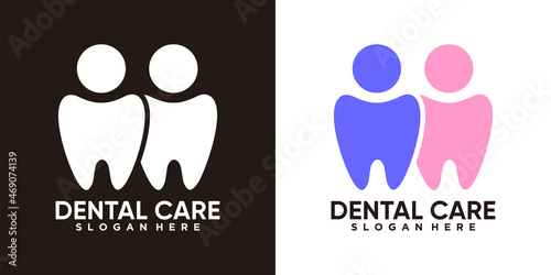 dental care logo design with creativ concept