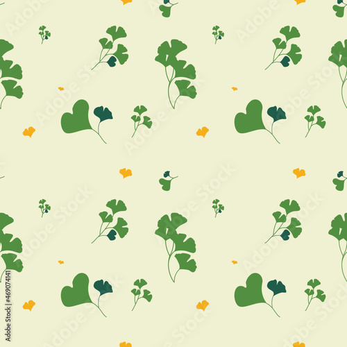 Ginkgo leaves seamless pattern. Seamless pattern with ginkgo leaves.