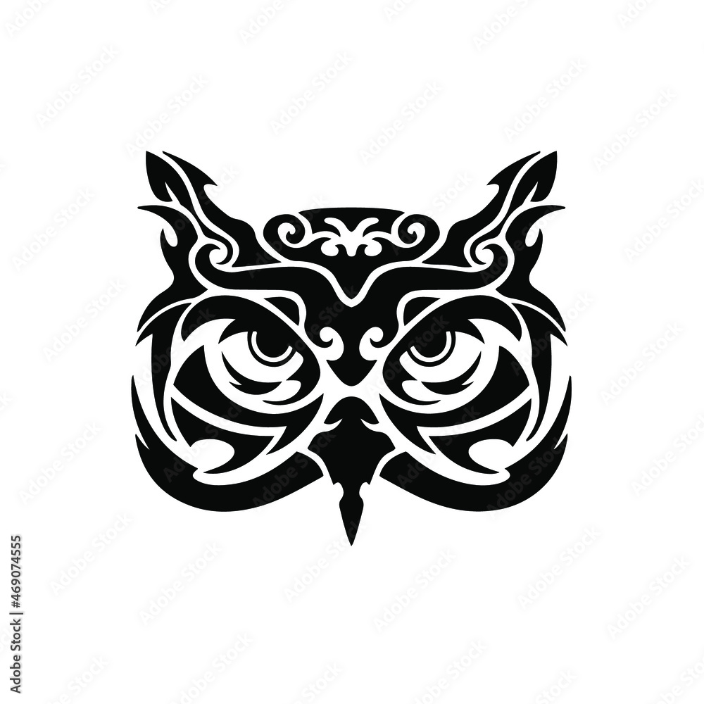 Cool Tribal Owl Tattoo Design