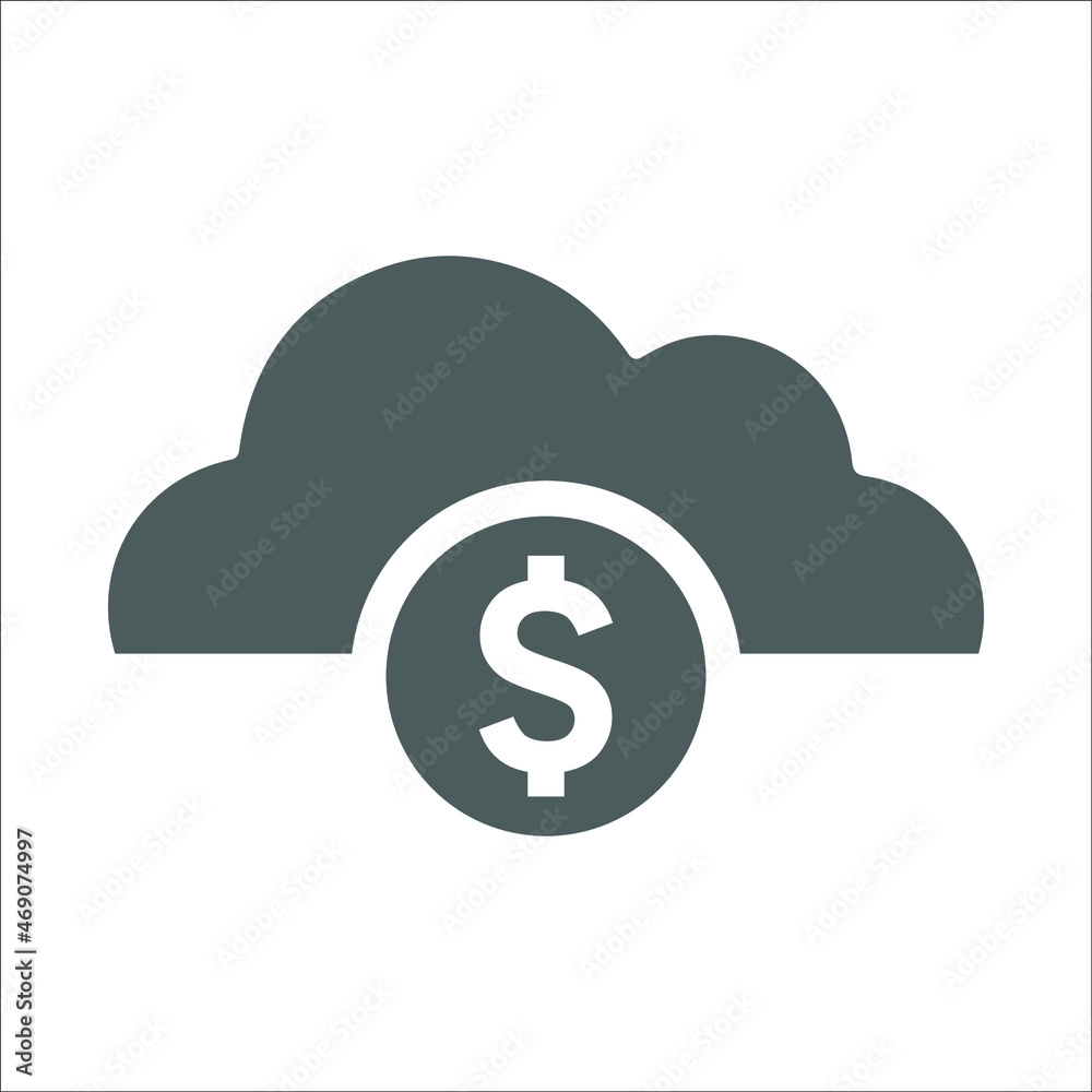 Dollar, finance, rain icon. Gray vector graphics. Dollar, finance, rain icon. Gray vector graphics.