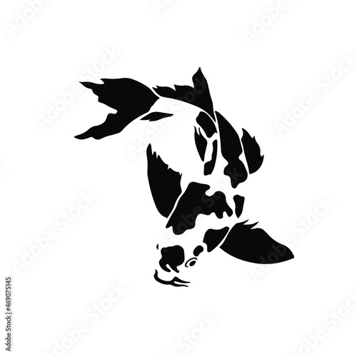 Koi Fish Symbol Logo. Vector Illustration.