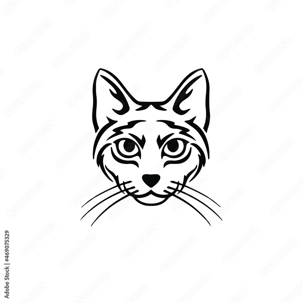 Cat Symbol Logo. Tribal Tattoo Design. Stencil Vector Illustration Cat Symbol Logo. Tribal Tattoo Design. Stencil Vector Illustration
