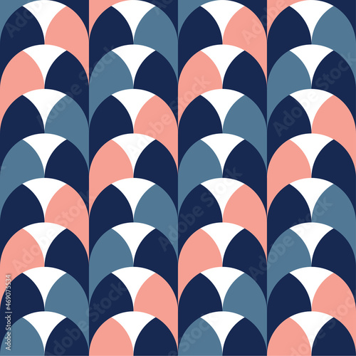 Decorative Scandinavian geometric modern pattern for the background, tile, textiles, socks. It is assembled from modular parts. Vector. Seamless.