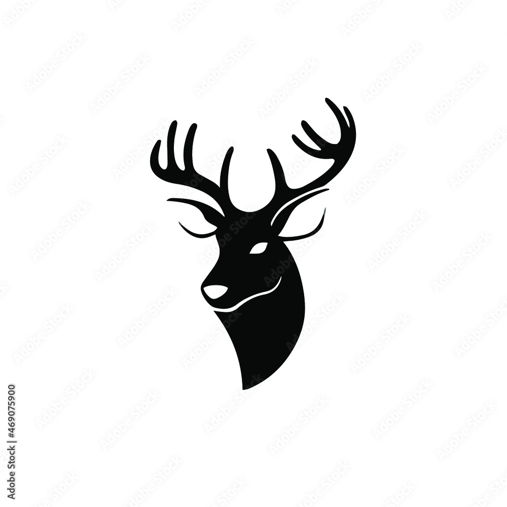 Fototapeta premium Deer Symbol Logo. Tattoo Design. Stencil Vector Illustration
