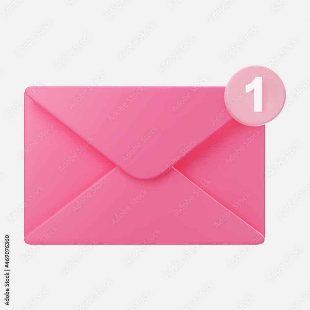 3d closed pink mail envelope icon with marker new message isolated on grey background. Render giving love email for Mother and Valentines Day greetings. 3d realistic vector 3d closed pink mail envelope icon with marker new message isolated on grey background. Render giving love email for Mother and Valentines Day greetings. 3d realistic vector
