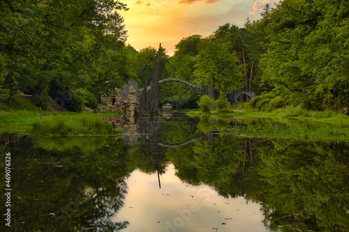 Rakotzbrücke im Rhododendronpark in Kromlau ein einmaliges Bauwerk photo