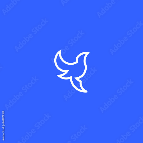 Bird Line Art. Simple Minimalist Logo Design Inspiration. Vector Illustration.
