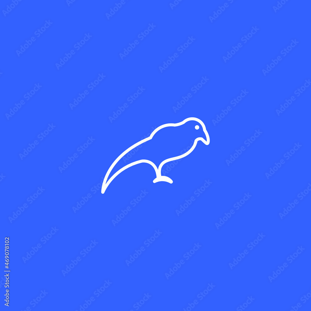 Bird Line Art. Simple Minimalist Logo Design Inspiration. Vector Illustration.