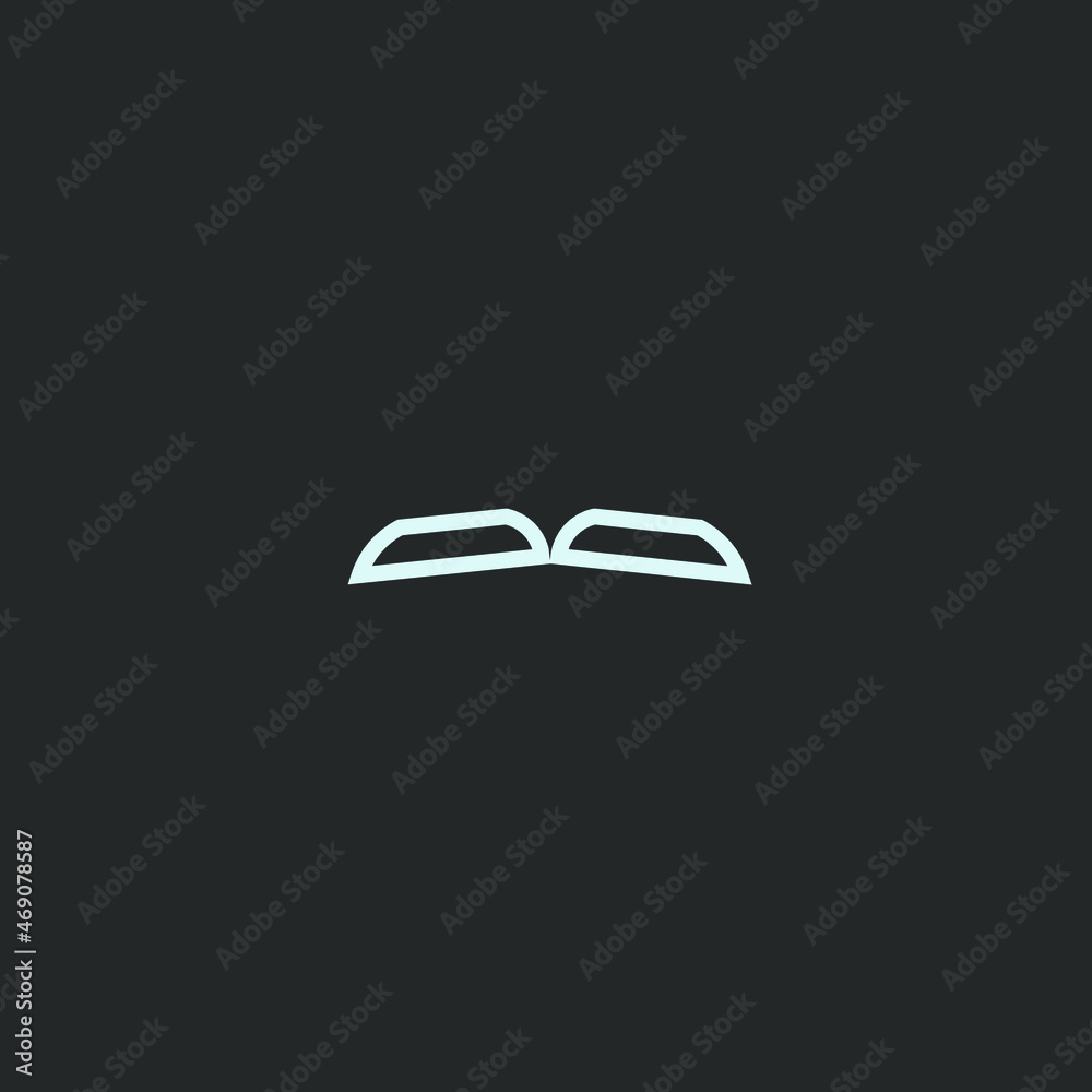 Moustache Line Art. Simple Minimalist Logo Design Inspiration. Vector Illustration.