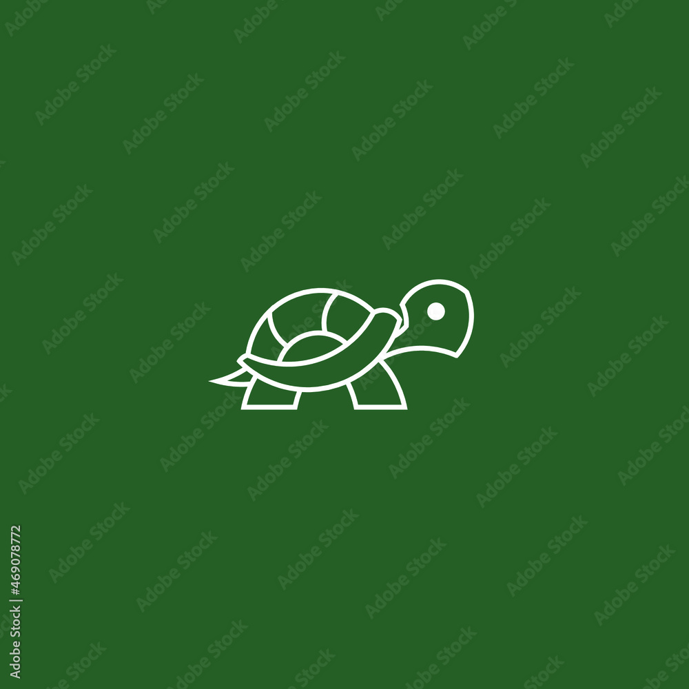 Turtle Line Art. Simple Minimalist Logo Design Inspiration. Vector ...