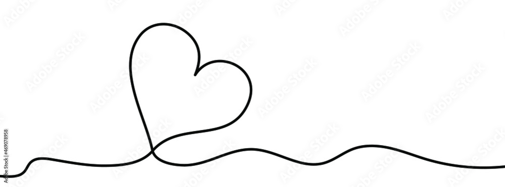 Continuous line drawing of heart. Heart one line icon. One line drawing background. Vector illustration. Heart black icon Continuous line drawing of heart. Heart one line icon. One line drawing background. Vector illustration. Heart black icon