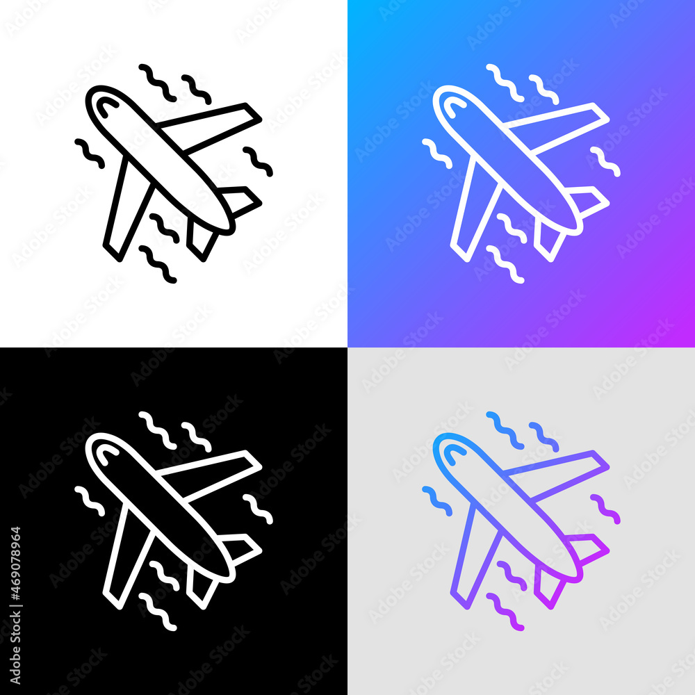 Air shipment thin line icon. Vector illustration for delivery service or logistic company.