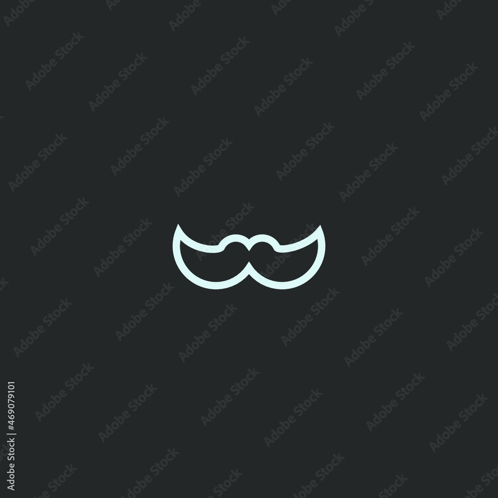 Moustache Line Art. Simple Minimalist Logo Design Inspiration. Vector Illustration. Moustache Line Art. Simple Minimalist Logo Design Inspiration. Vector Illustration.