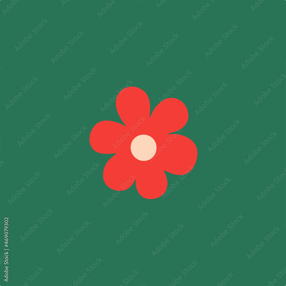 Red Pink Flower Symbol. Social Media Post. Floral Vector Illustration. Red Pink Flower Symbol. Social Media Post. Floral Vector Illustration.