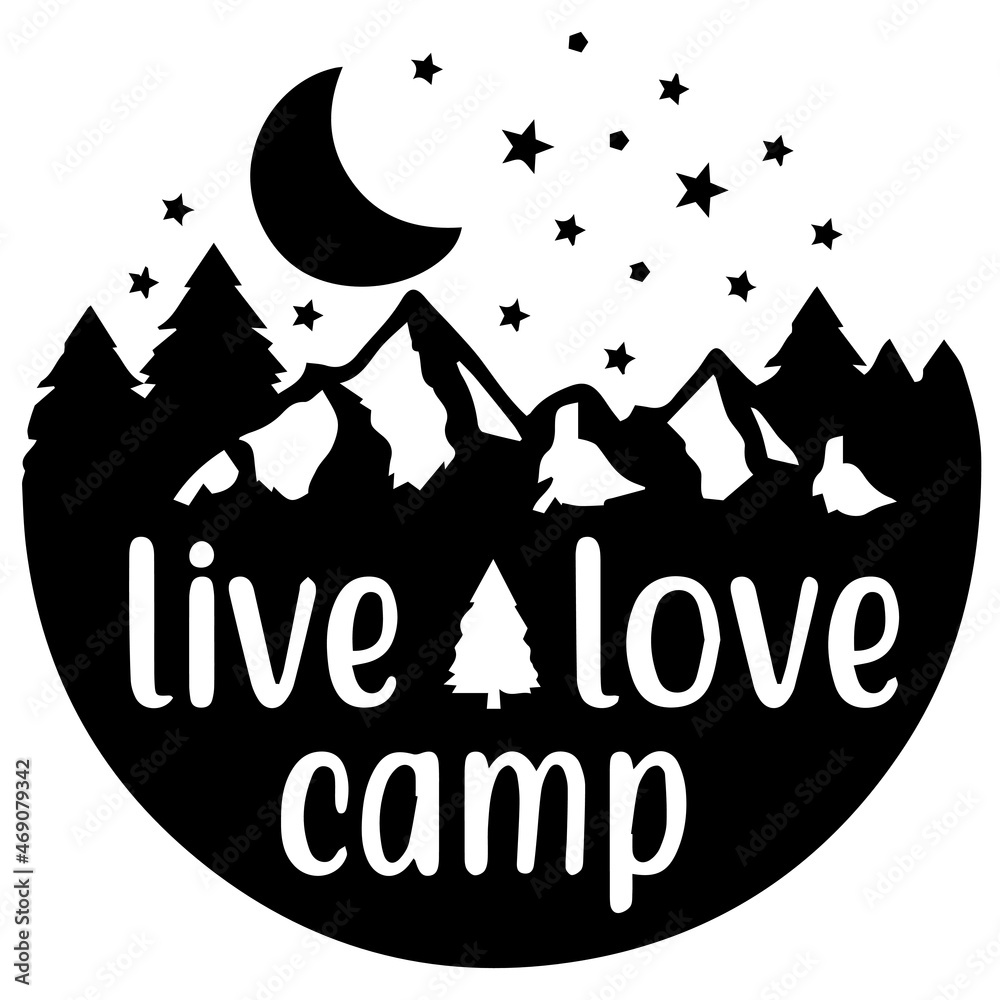 live love camp logo lettering calligraphy,inspirational quotes,illustration typography,vector design