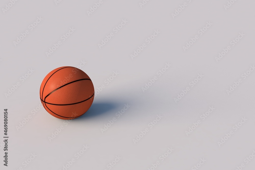 Basketball on a pure white background