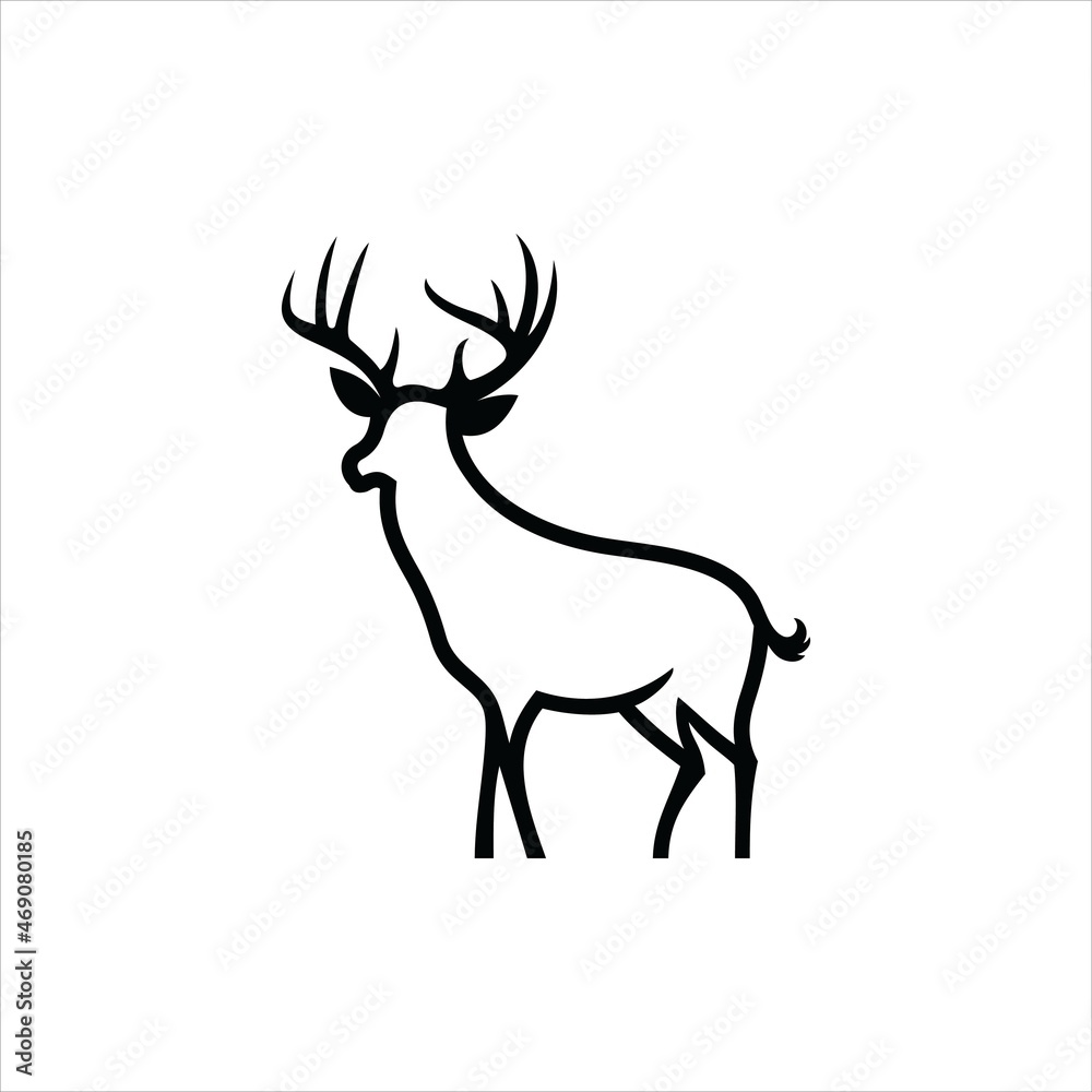 Fototapeta premium DEER LINE ART LOGO VECTOR TEMPLATE