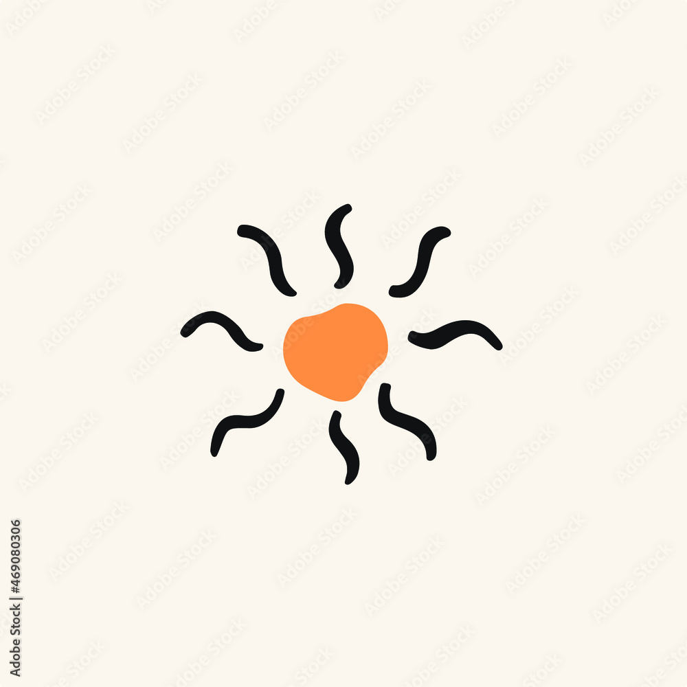 Sun Symbol. Social Media Post. Vector Illustration.