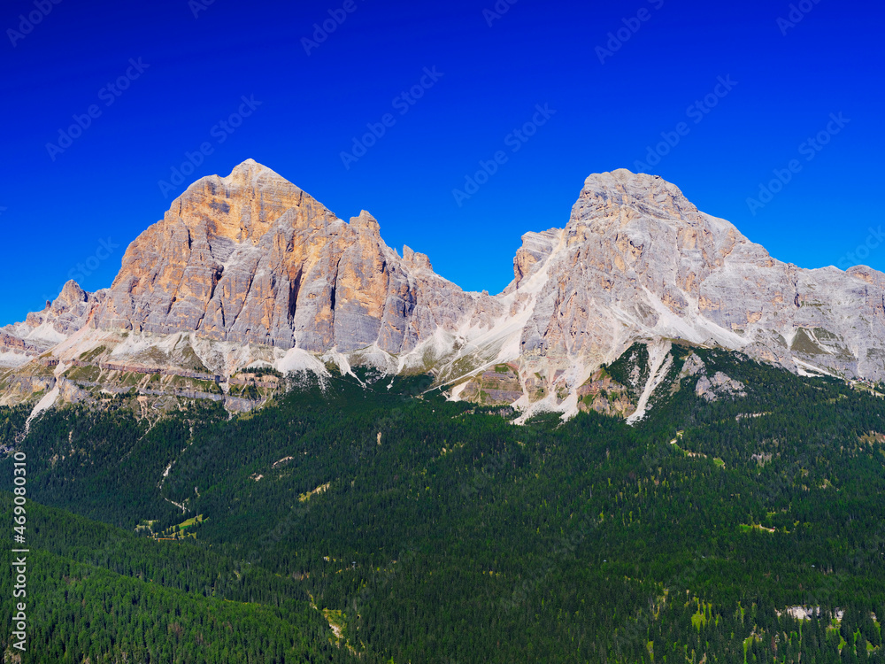 Scenic mountain landscape in the Dolomites, Italy, Europe 