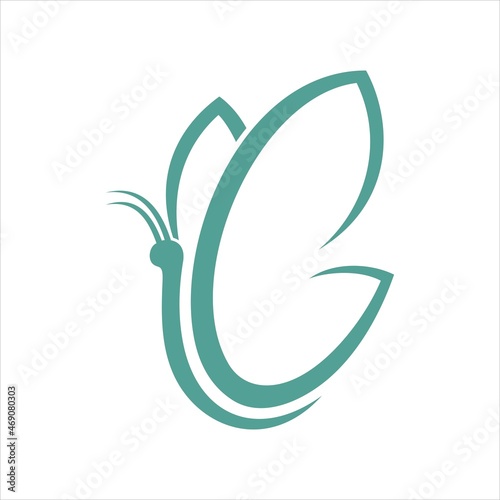 BUTTERFLY initials C LOGO VECTOR TEMPLATE