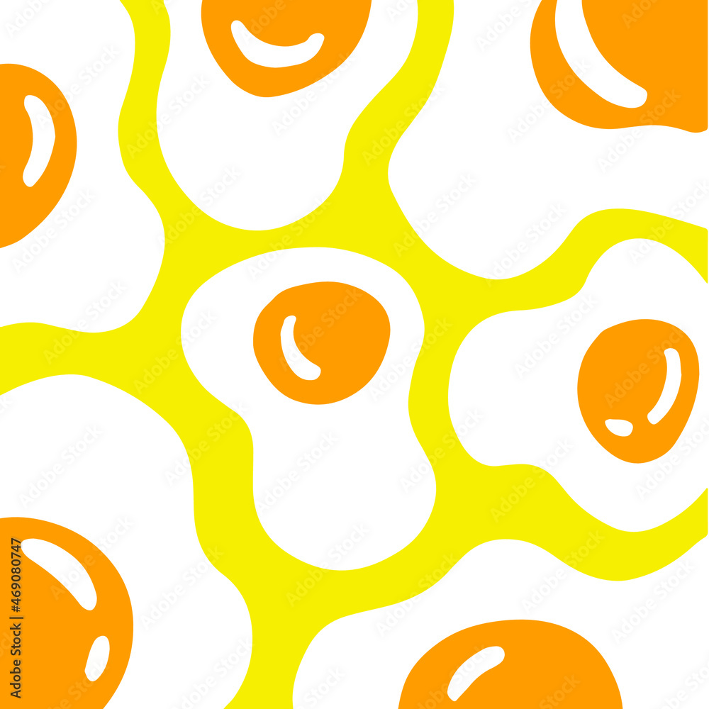 Sunny Side Up Egg Pattern Background. Food Vector Illustration. Sunny Side Up Egg Pattern Background. Food Vector Illustration.