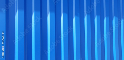 Blue trapezoidal metal sheet photo