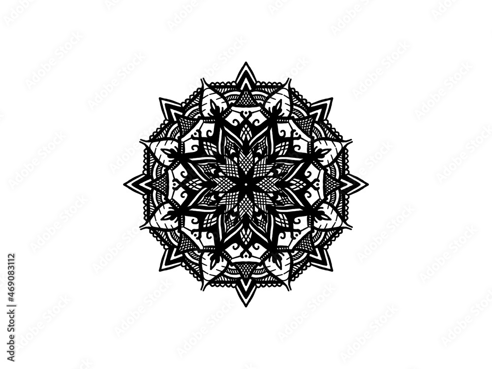 black and white mandala ornament hand drawn black and white mandala ornament hand drawn
