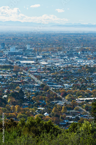 ニュージーランド クライストチャーチのカシミアヒルの展望台から眺める市街地の街並み