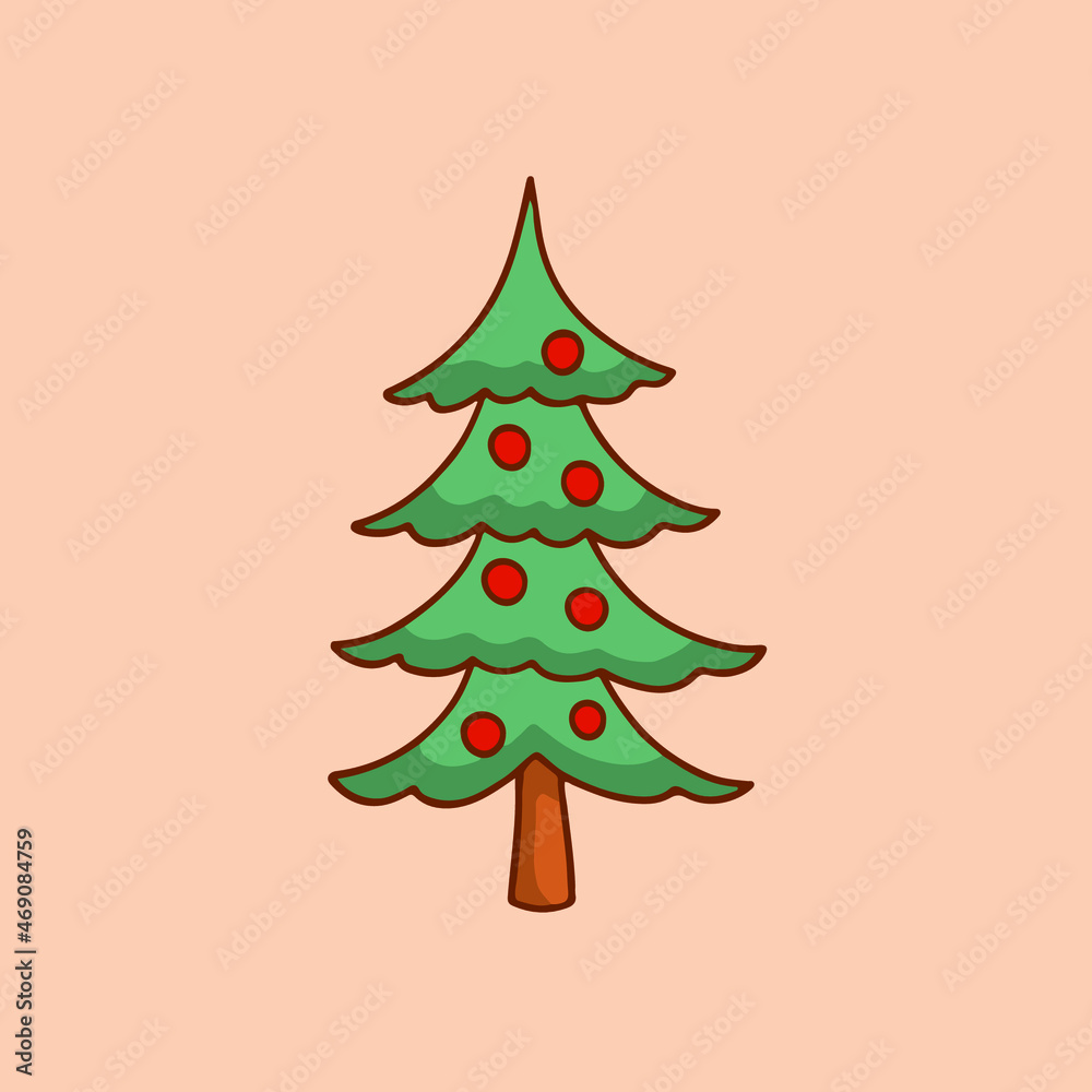 Christmas Tree Symbol. Social Media Post. Christmas Decoration Vector Illustration. Christmas Tree Symbol. Social Media Post. Christmas Decoration Vector Illustration.