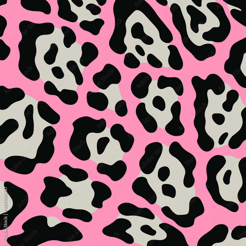 Pink Leopard Pattern Background. Abstract Wild Animal Skin Print Design. Flat Vector Illustration. Pink Leopard Pattern Background. Abstract Wild Animal Skin Print Design. Flat Vector Illustration.