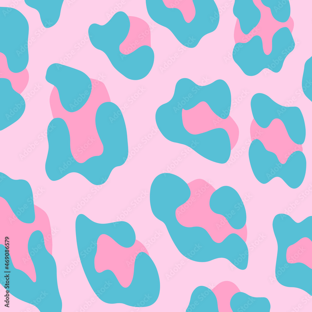Pink Leopard Pattern Background. Abstract Wild Animal Skin Print Design. Flat Vector Illustration.