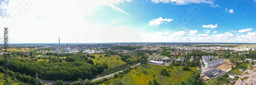 Panoramiczny widok z lotu ptaka, północno-wschodnie rogatki miasta Gorzów Wielkopolski