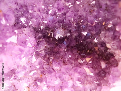 Close-up of natural amethyst crystals